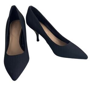 NYDJ Evie Black Fabric Pointed Toe Pumps Heels Size 9M NWOT